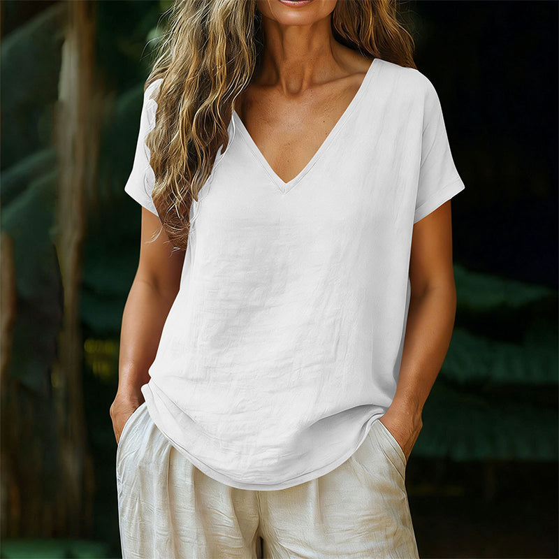 Norrah - T-Camisa Com Decote em V