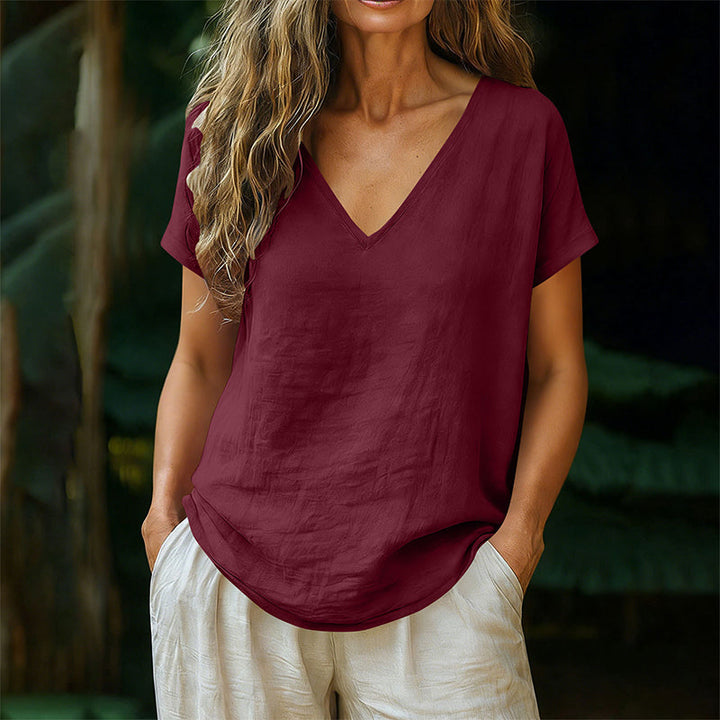Norrah - T-Camisa Com Decote em V