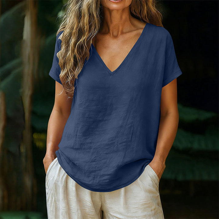 Norrah - T-Camisa Com Decote em V