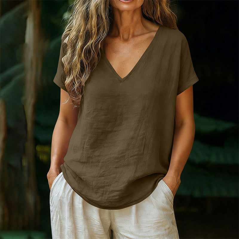 Norrah - T-Camisa Com Decote em V
