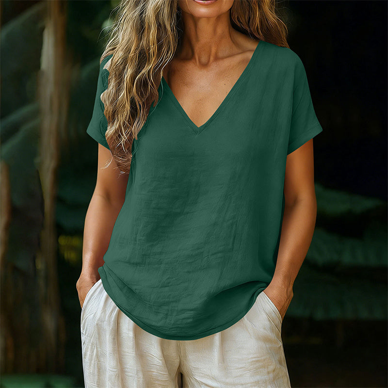Norrah - T-Camisa Com Decote em V