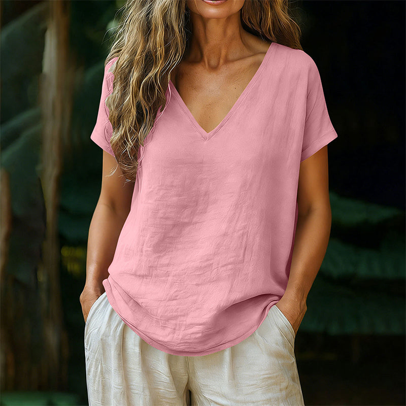 Norrah - T-Camisa Com Decote em V