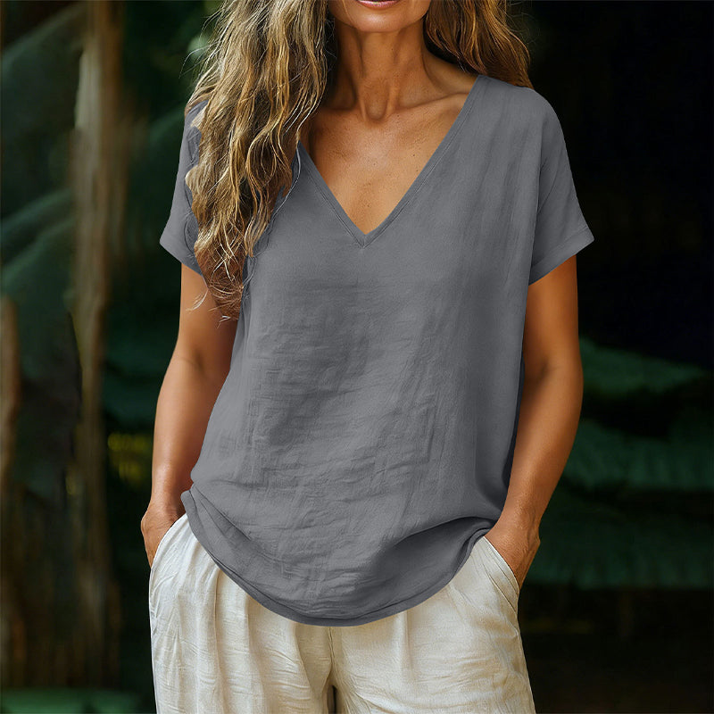 Norrah - T-Camisa Com Decote em V