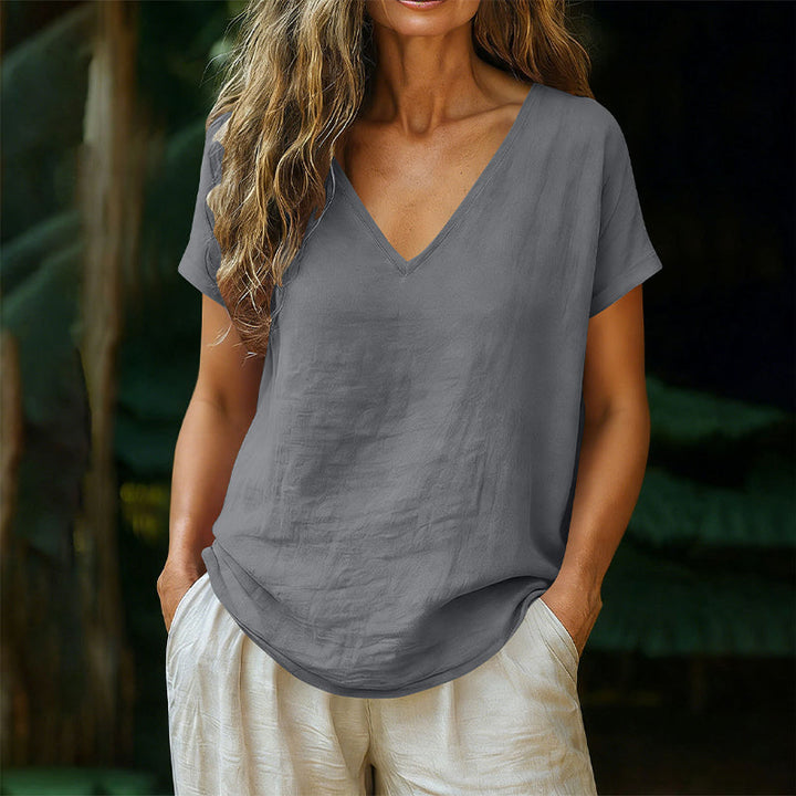 Norrah - T-Camisa Com Decote em V