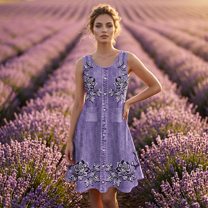 Carien - Vestido Floral Sem Mangas