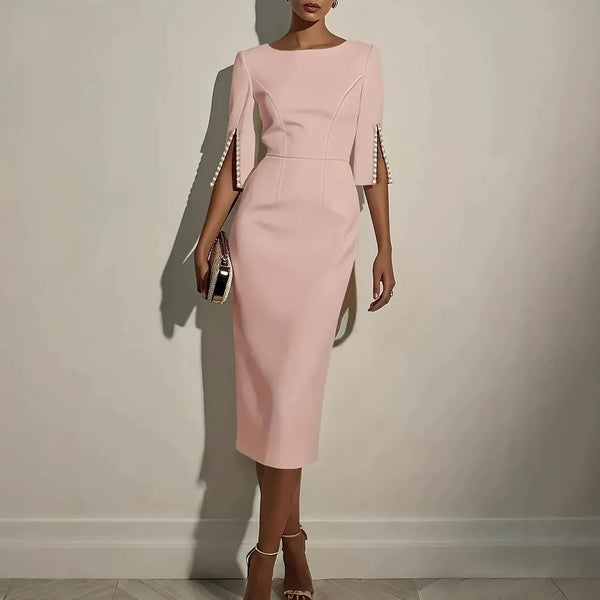 Sejina - Vestido Justo Com Mangas Abertas