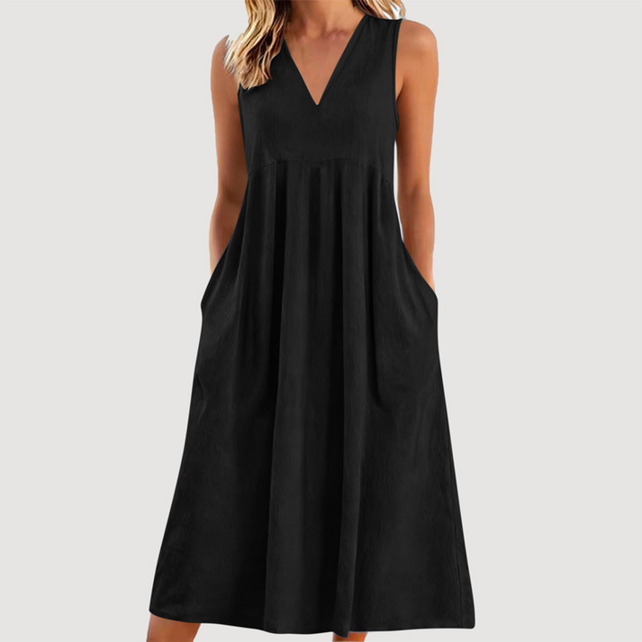 Milanie - Vestido Midi Sem Mangas