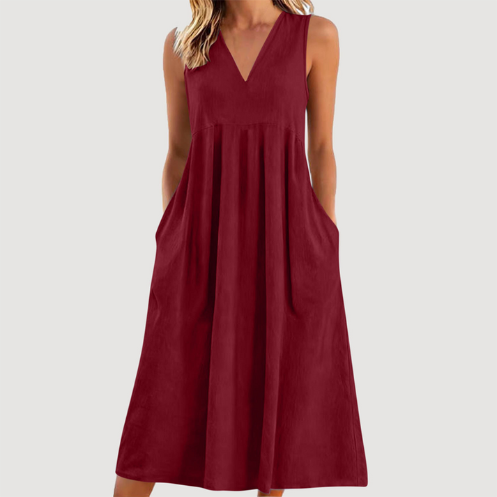 Milanie - Vestido Midi Sem Mangas