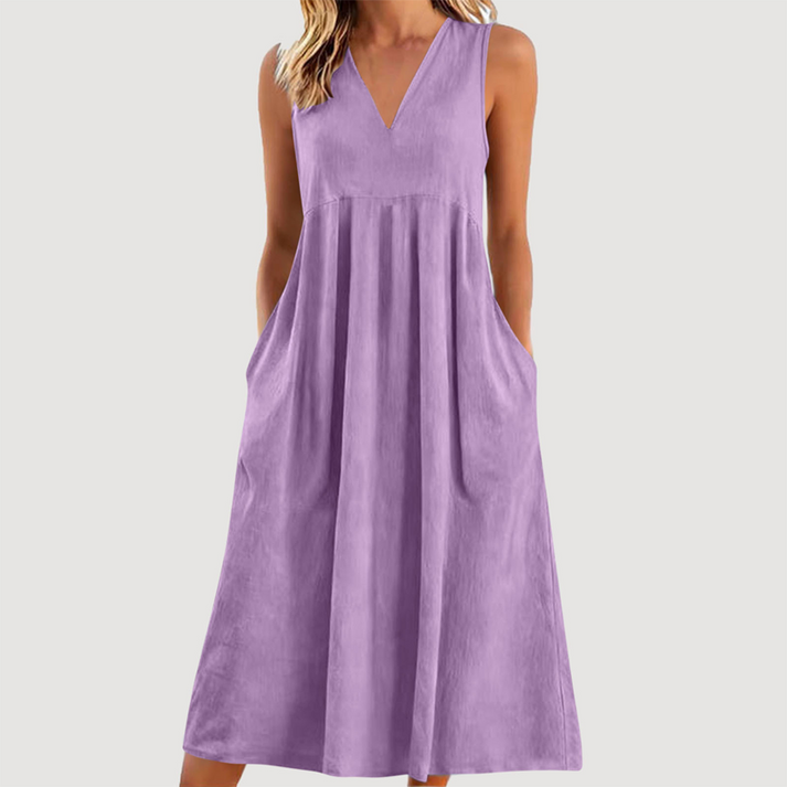 Milanie - Vestido Midi Sem Mangas
