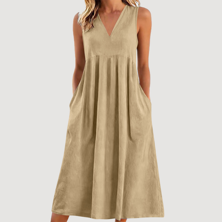 Milanie - Vestido Midi Sem Mangas