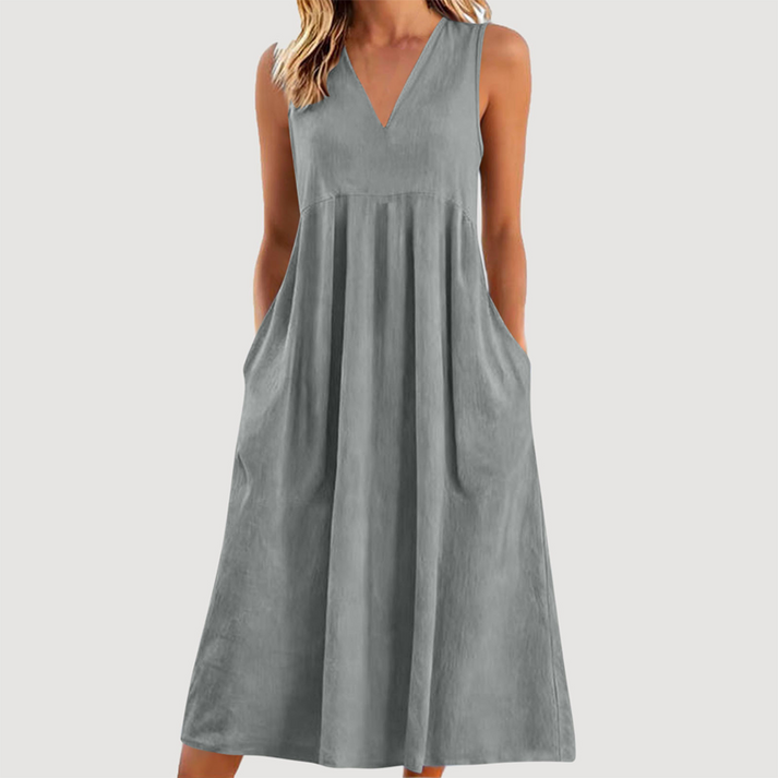 Milanie - Vestido Midi Sem Mangas