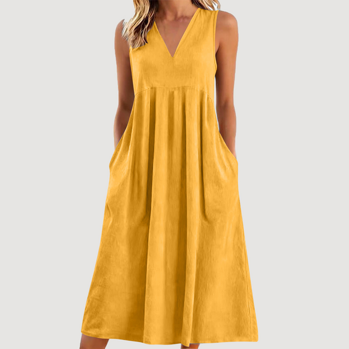 Milanie - Vestido Midi Sem Mangas