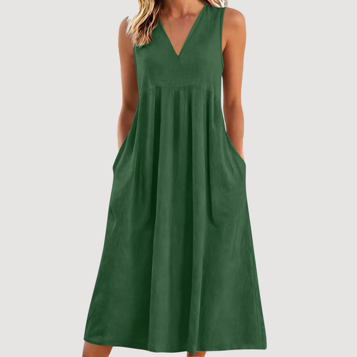 Milanie - Vestido Midi Sem Mangas