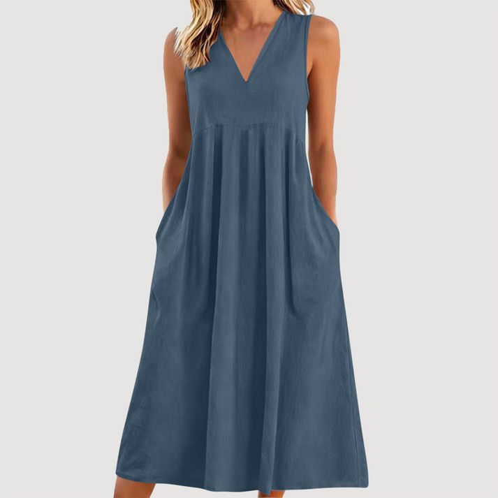 Milanie - Vestido Midi Sem Mangas