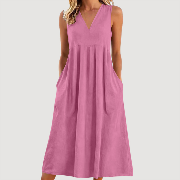 Milanie - Vestido Midi Sem Mangas