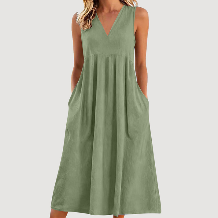 Milanie - Vestido Midi Sem Mangas