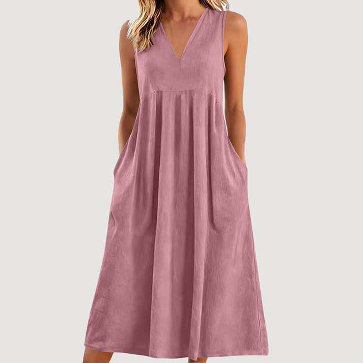 Milanie - Vestido Midi Sem Mangas