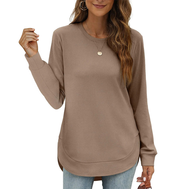 Lizza - Camisola de gola redonda com bainha curva