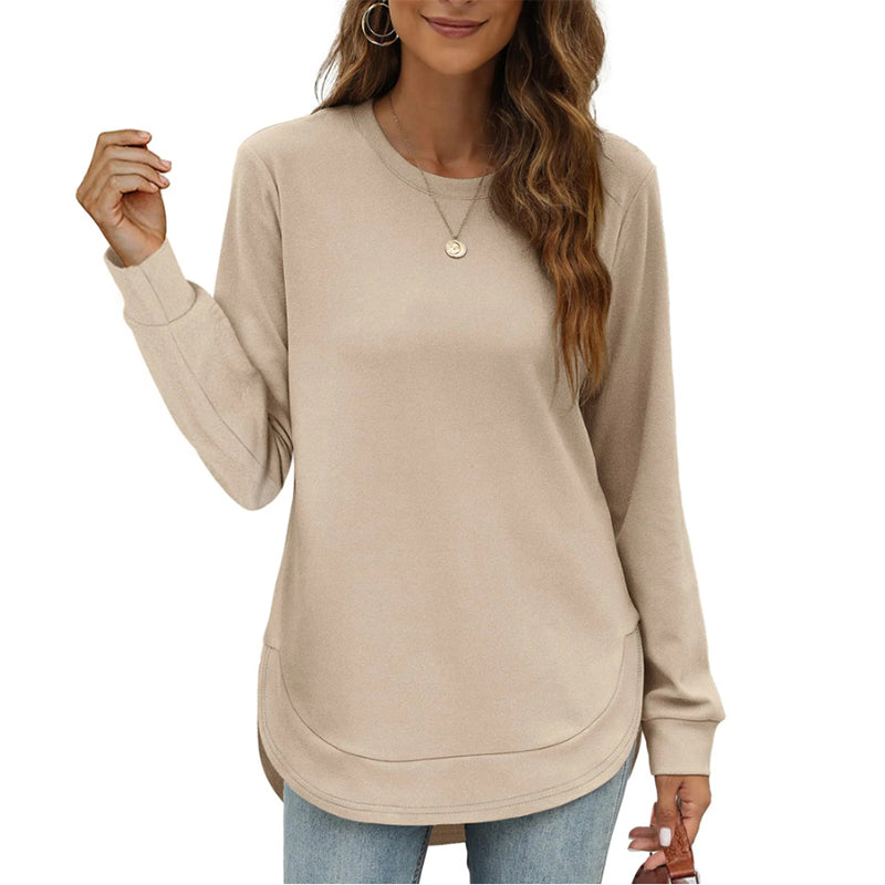 Lizza - Camisola de gola redonda com bainha curva