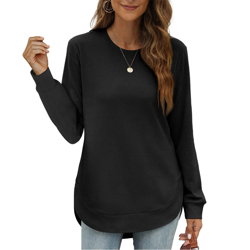 Lizza - Camisola de gola redonda com bainha curva