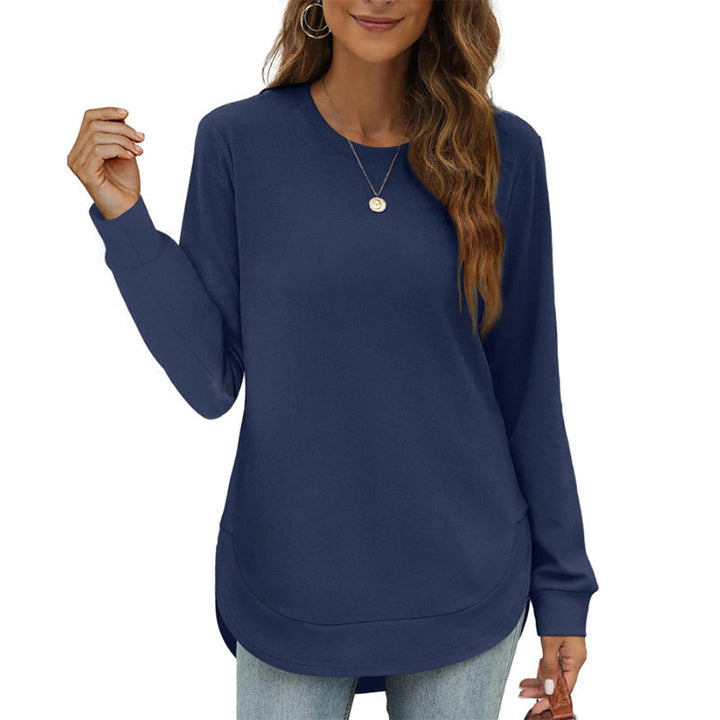 Lizza - Camisola de gola redonda com bainha curva