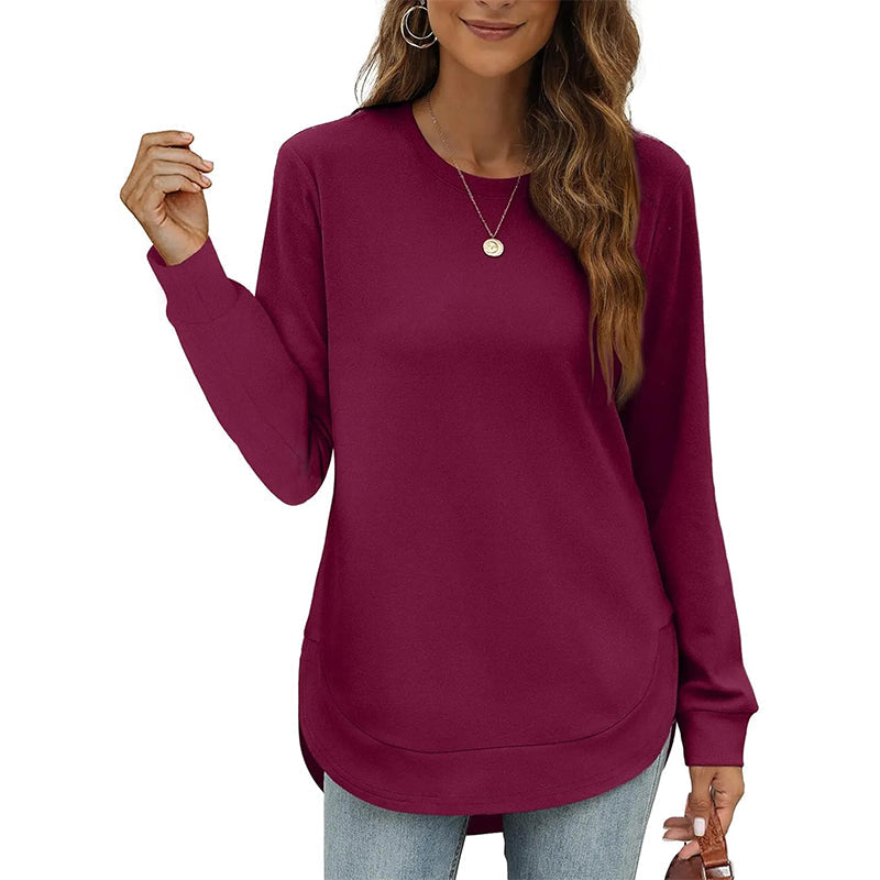 Lizza - Camisola de gola redonda com bainha curva