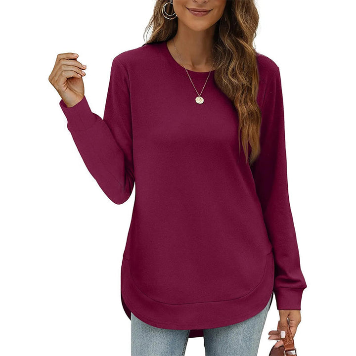 Lizza - Camisola de gola redonda com bainha curva