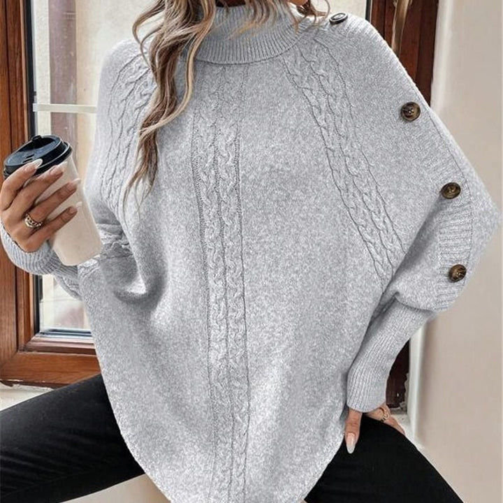 Rylee - Camisola Elegante Com Gola Alta E Bainha Assimétrica
