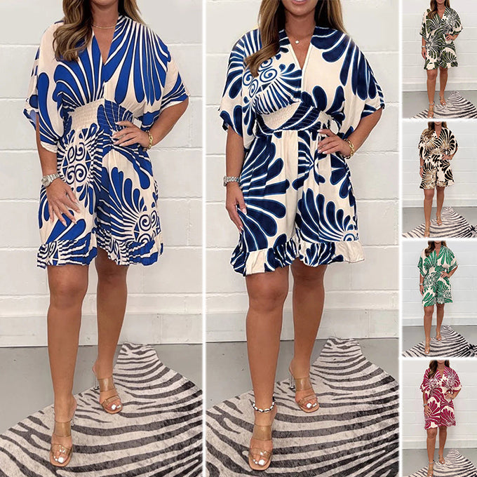 Linoya - Mini Vestido Com Estampado Botânico Arrojado