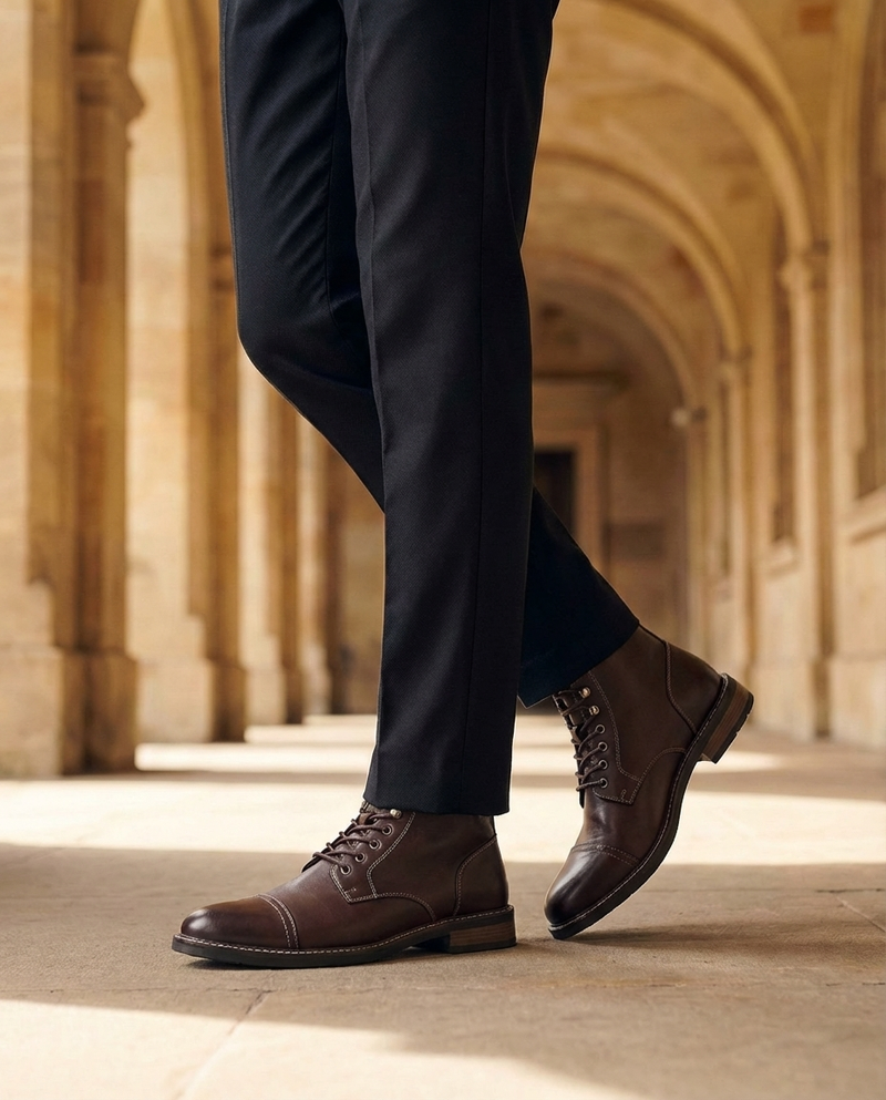 Andersan - Botas de Couro Com Atacadores