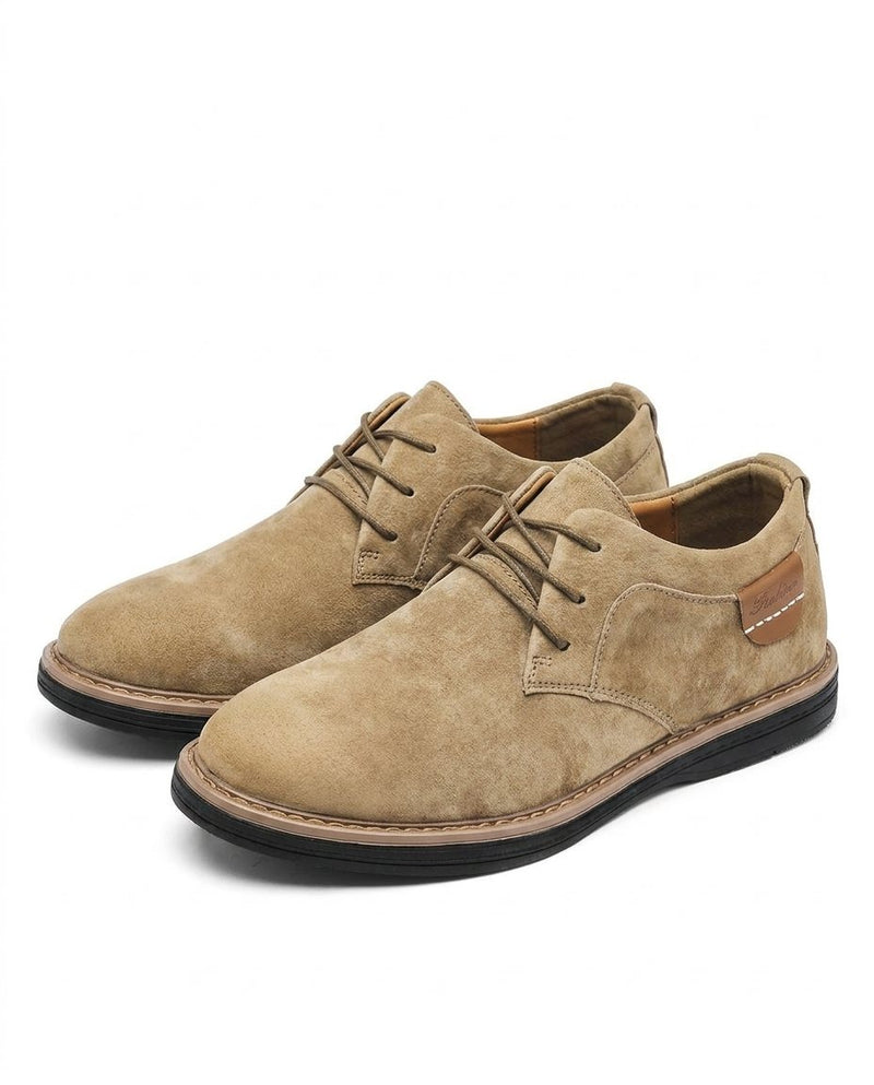 Erling - Sapatos de camurça com atacadores e costuras contrastantes