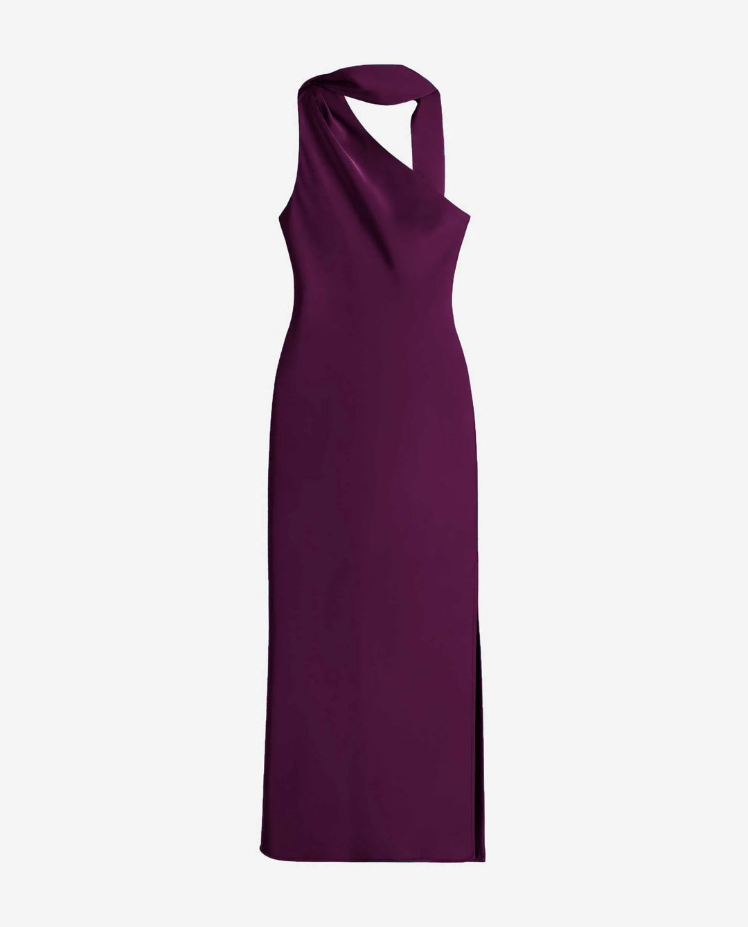 Zinash - Vestido Midi Com um Ombro à Mostra e Iaço no Pescoço
