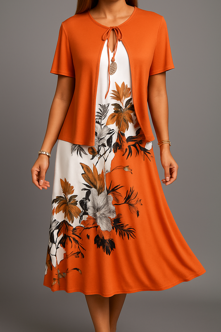 Isadora - Vestido Midi Elegante Em Jersey De Estilo Boémio