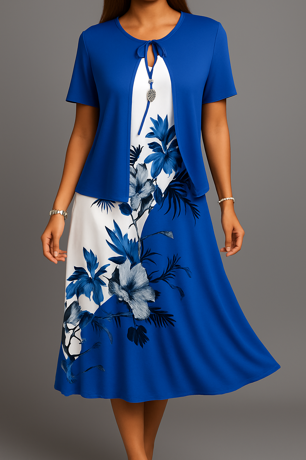Isadora - Vestido Midi Elegante Em Jersey De Estilo Boémio