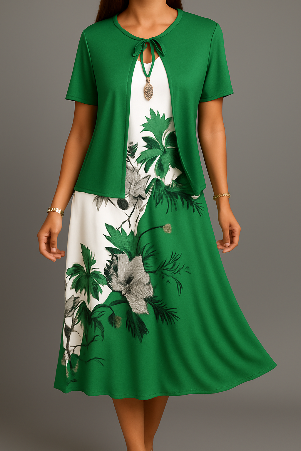 Isadora - Vestido Midi Elegante Em Jersey De Estilo Boémio