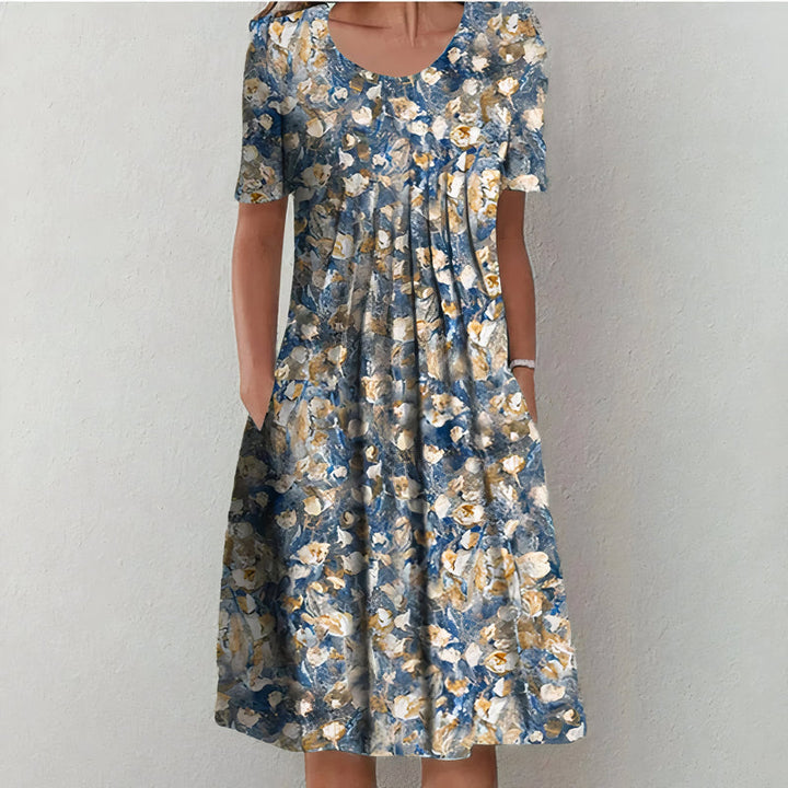 Nicolina - Vestido Floral Elegante em Algodão